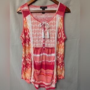 Style & Co. Pink and Orange Sleeveless Tank Top